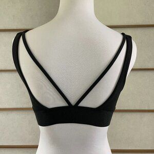 Athleta Bra Crop Top Strappy V back, Black, XS